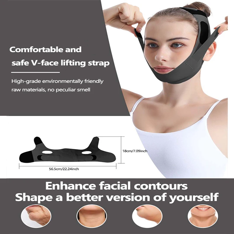 Chin Strap for Sleeping Face Lift Tape for Double Chin for Women Reusable V Line Lifting Mask Adjustable Facial Slimming Belt Ja
