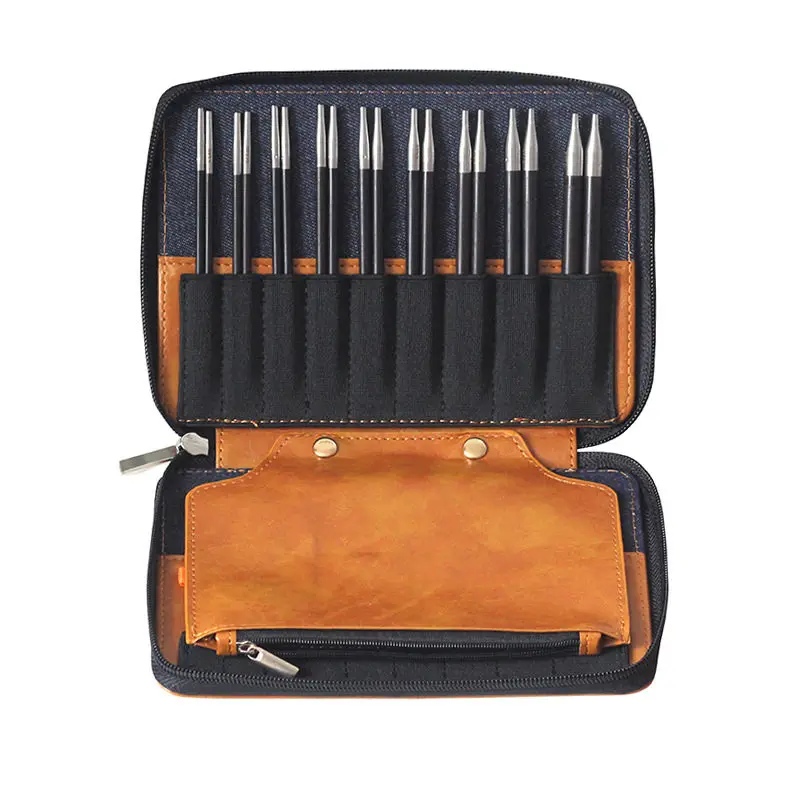 Hand Polished Carbon Fiber Circular Knitting Needles Two Color Removable Set 9cm 3.5-8.0mm