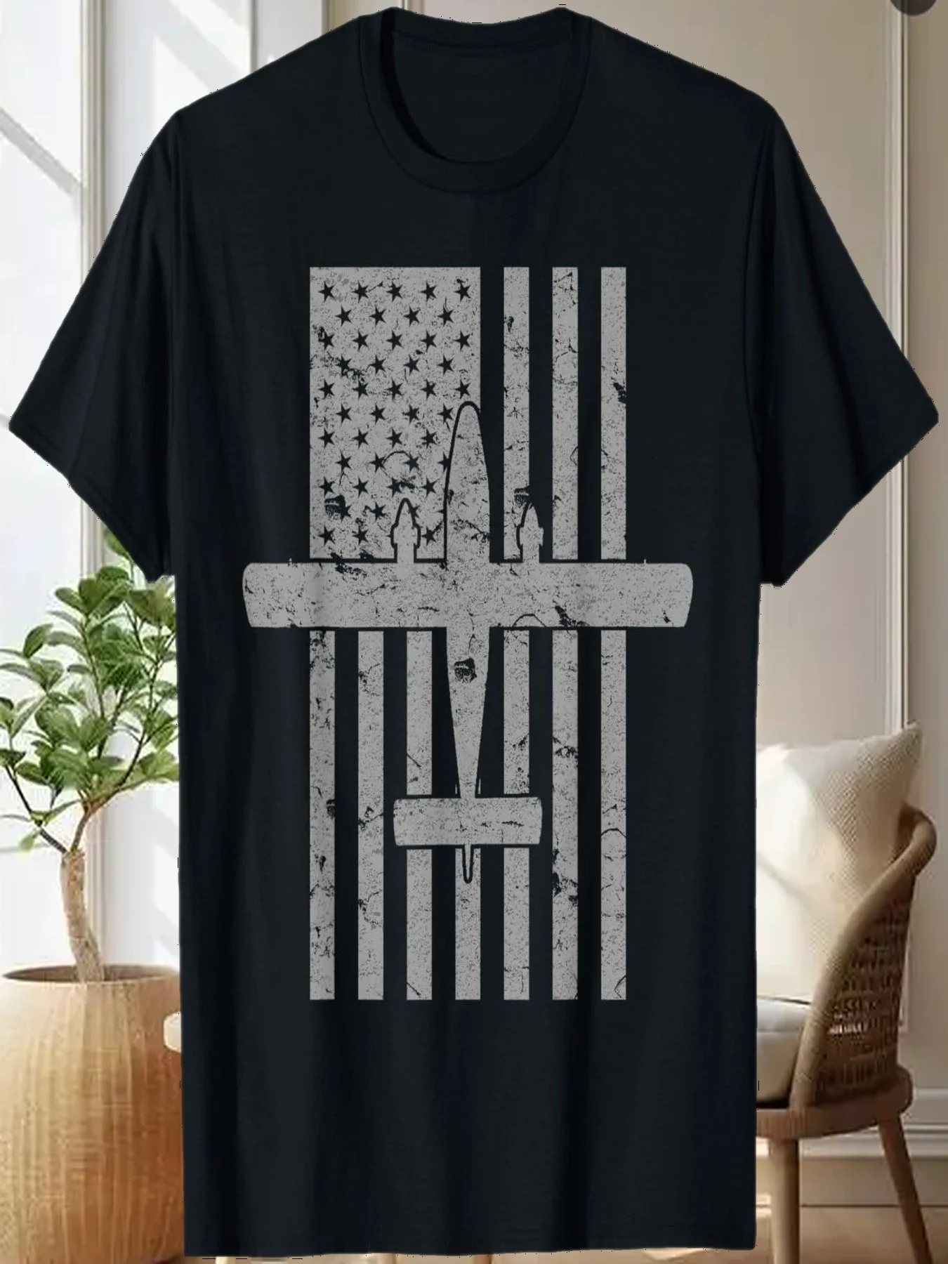 

Twin Otter Floatplane Vintage Patriotic Flag Pilot T-Shirt T-Shirt