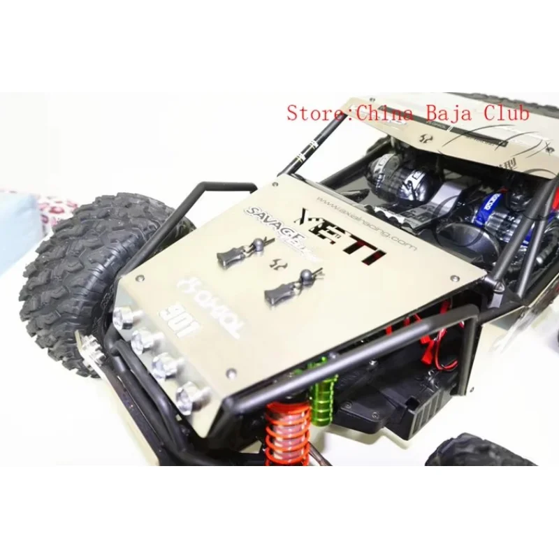 Metal Protection Board Plate Body with Front LED for Axial AX90032 AX90038 YETI XL Roll Cage