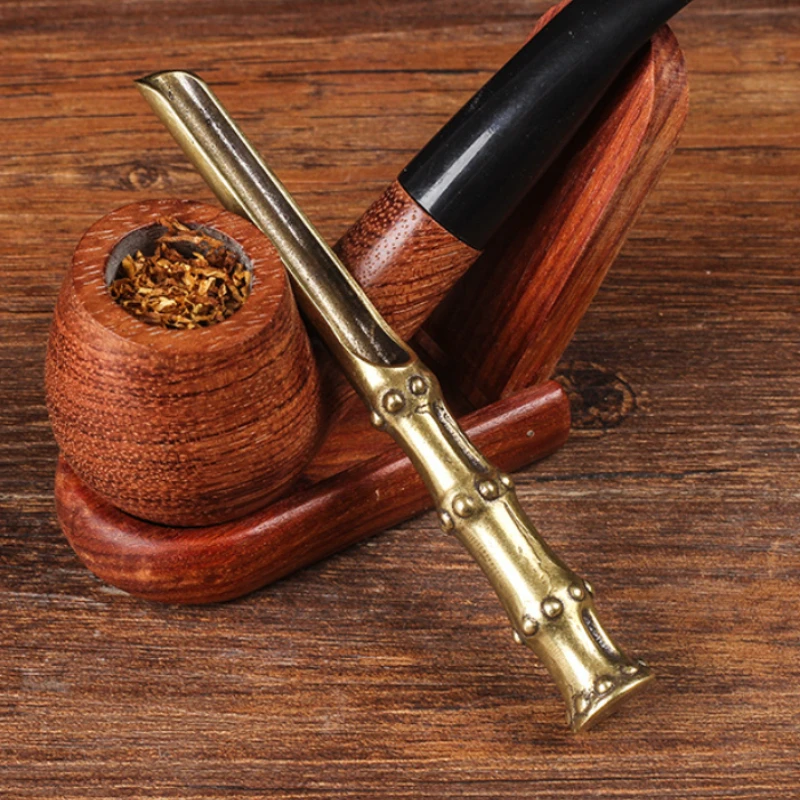 

Alloy Wooden 1Pc Pipe Pressing Rod Multi-Purpose Cleaning Reamer Portable Travel Pipe Smokers Classic Premium Accessory