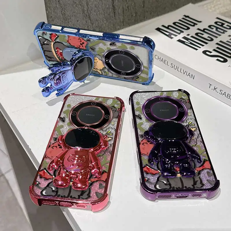 Zrzędliwy Diabełek Kotek Etui Ochronne na HonorX9b Modne Elastyczne Etui z Wyrafinowanym Designem i Funkcją Stojaka na Honor X Magic 6 7 8 9 400 A B