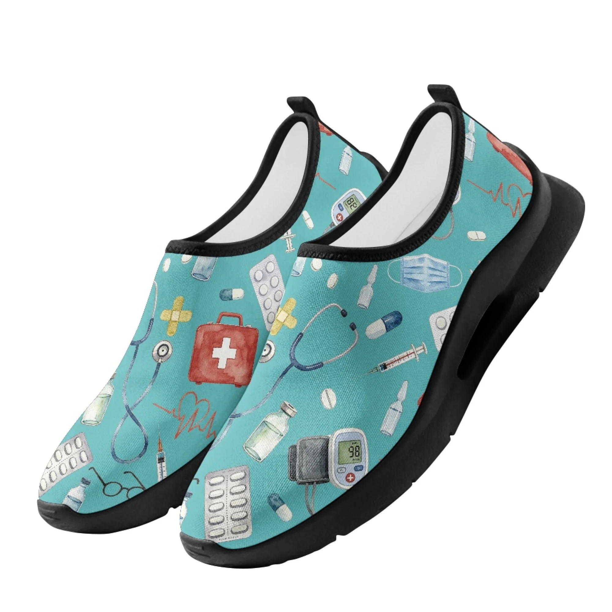 XIXIRIMIDO Nurse Shoes Black Medical Pattern Shoes Woman Casual Shoes Slip On Summer Shoes for Man Female Sneakers Work Shoes view 5