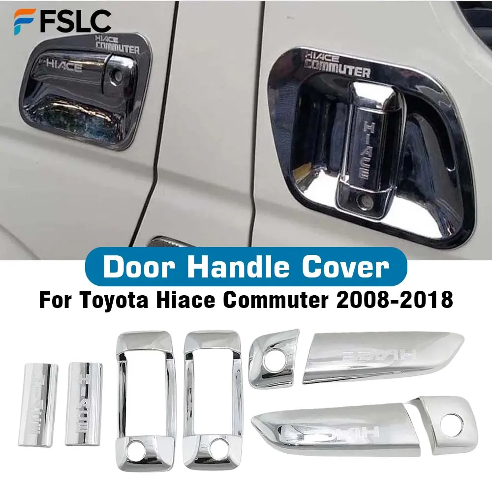 

Car Decoration Chrome Silver Door Handle Cover For Toyota Hiace Commuter 2008-2018 Cars Accessories Exterior Styling Stickers