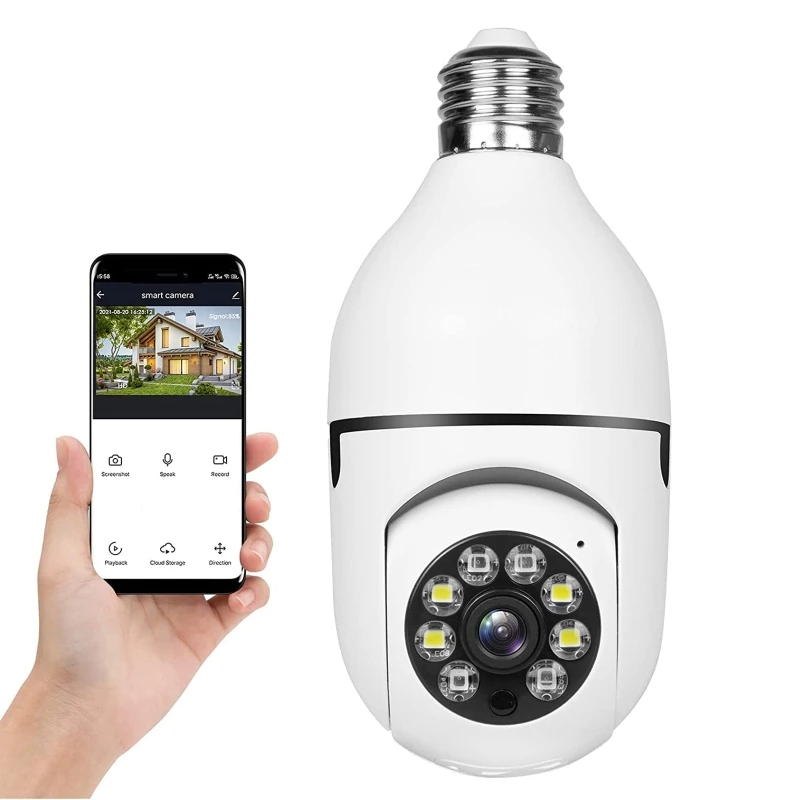 1080P WiFi Home Bulb Camera 360 Degree APP Remote Viewing Human Motion Detection and Alarm Night for Vision Dropship