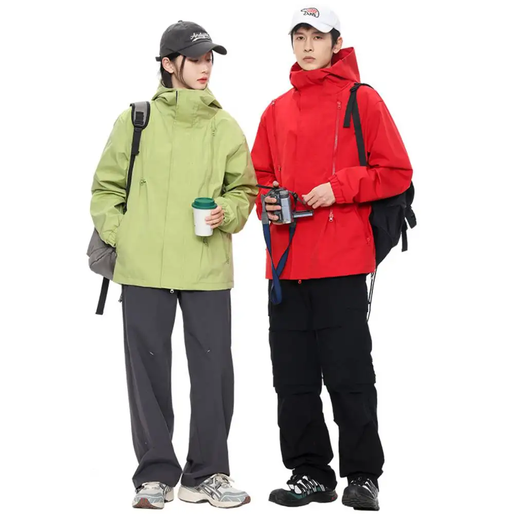 

Jackets Men Womens Mountaineering Coats Autumn Winter Trekking Camping Windproof Waterproof Outerwear Couple Hoodies Windbreaker