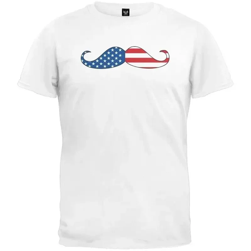 America Mustache Adult Mens T Shirt