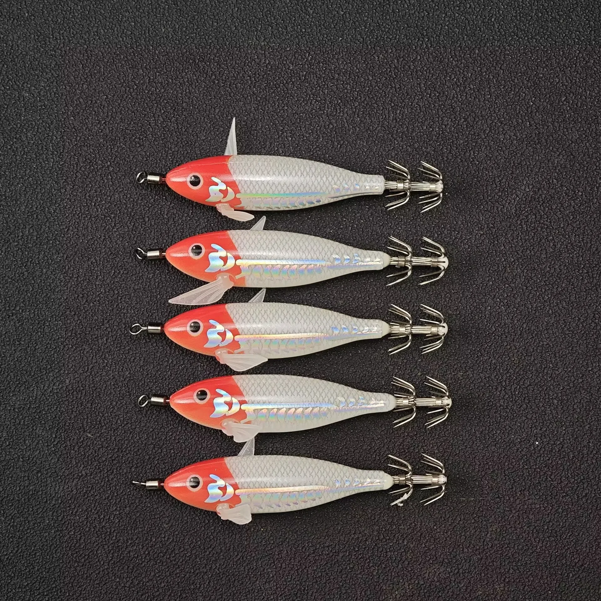 20 Stück/Set Leuchtender Tintenfisch-Jig 8cm/5,7g Garnelen-Angelköder Haken Meeresfischerei-Zubehör Künstlicher Köder Oktopus-Köder – Detail 2
