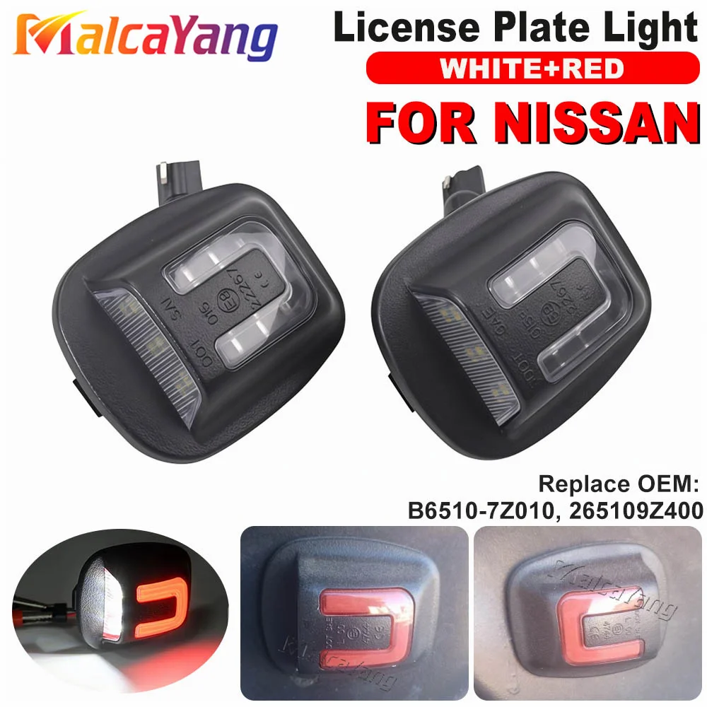 2x For Nissan Frontier Navara NP300 D22 1998-2004 Xterra Roniz WD22 1994-2004 Led Pick-up License Plate Light Auto Tag Lite Lamp