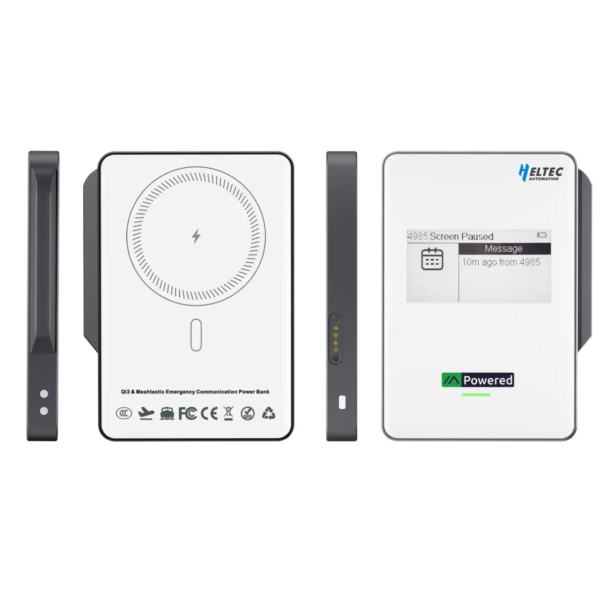 Heltec MeshPocket Power Bank 5000/10000mAh 15W Qi2 Ricarica wireless magnetica Comunicazione LoRa wireless per iPhone/Android