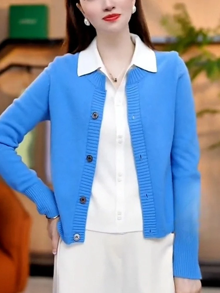 

Slim Fit Knitted Open Cardigan Women's Faion Spring Autumn New Sle ular Ele Versatile Outerwear Korean Sle Commute