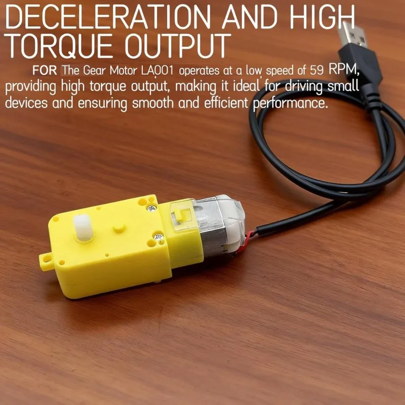 A13E-LA001-DC5V Gear Motor 59 RPM-Single Shaft Reduction Gearbox For 3D Printer Parts For Smart Car, Robotics, DIY Projects