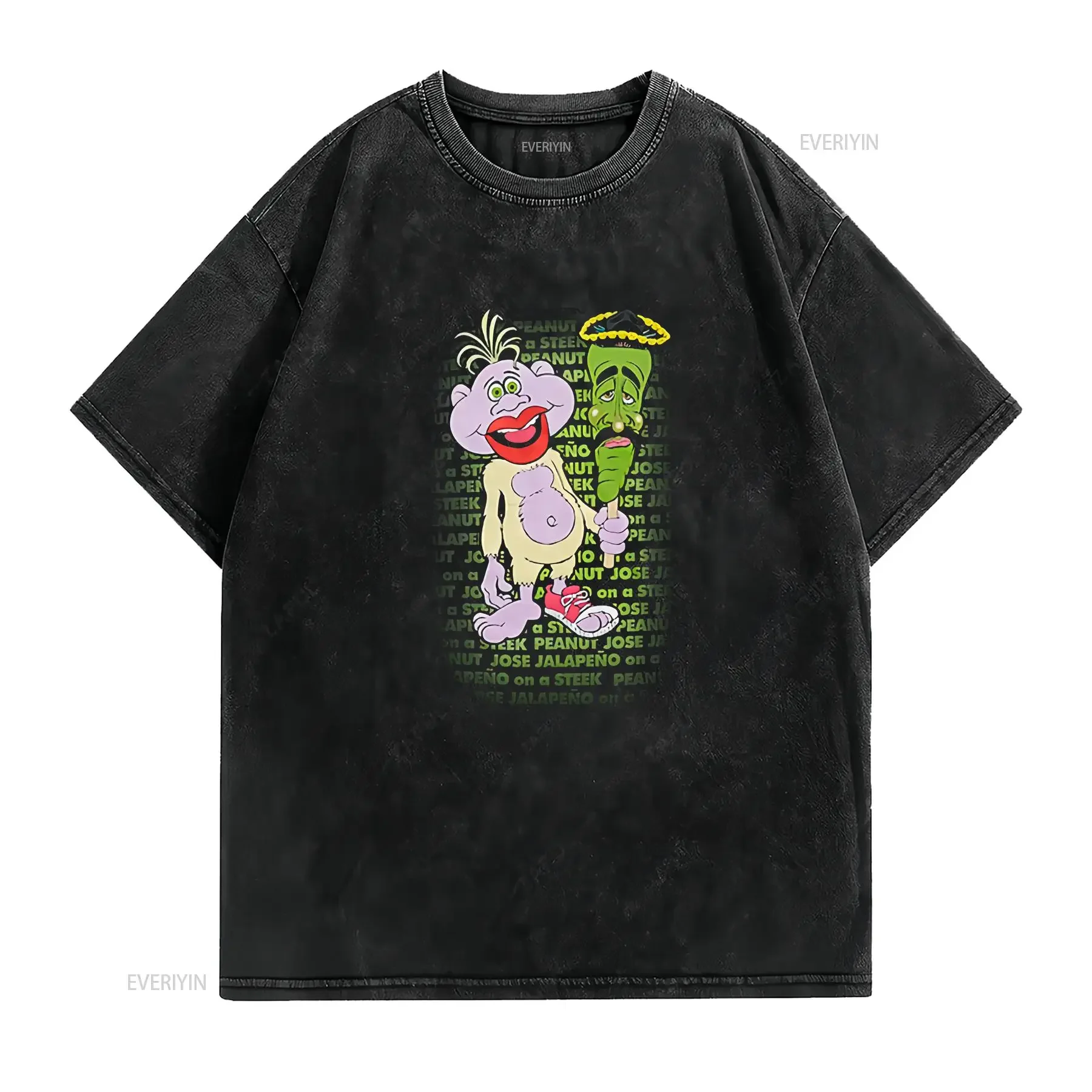 Jeff Dunham Peanut and Jose Jalapeno on a STEEK T shirt S 5XL vintage Washed homme Soft Comfortable Casual Versatile Unisex