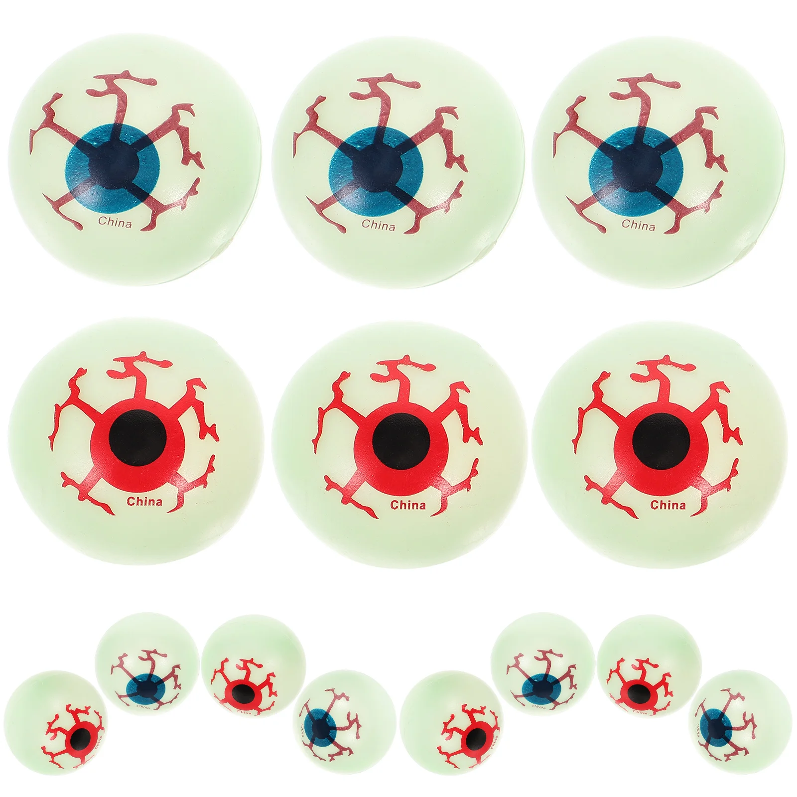 

20 шт., глазное яблоко на Хэллоуин, подарок, реквизит для розыгрыша, блестящие светящиеся страшные глаза, пластиковые поддельные глазные яблоки, кровавый ужас