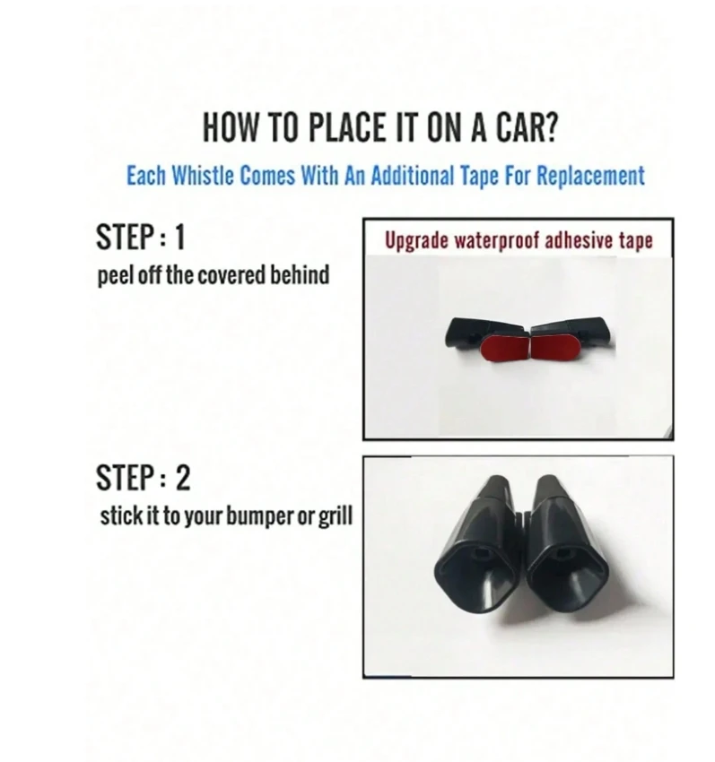 2 ultrasonic car deer whistle repeller - front grille mounted repeller