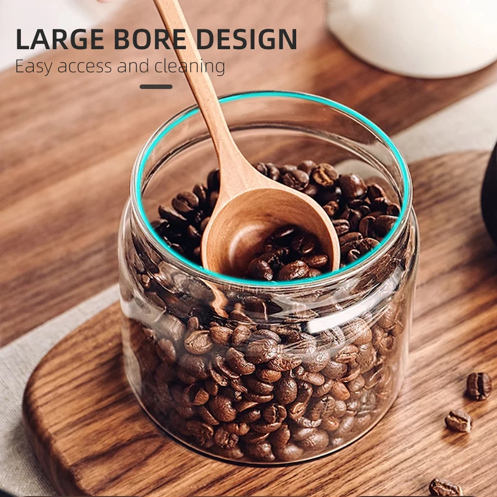 Coffee Beans Vacuum Sealed Tank Transparent Glass Food Storage Jars Household Moisture-proof Air Extraction Airtight Container