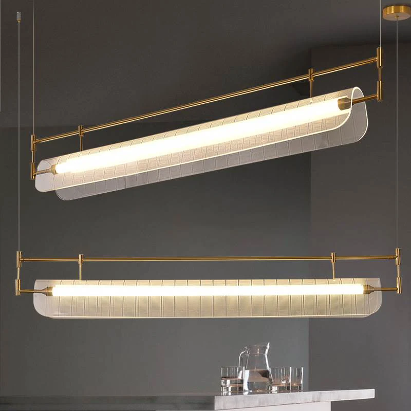 Linear pendant light Simple Art Creative Long lamp italian design Restaurant Study Office kitchen island light