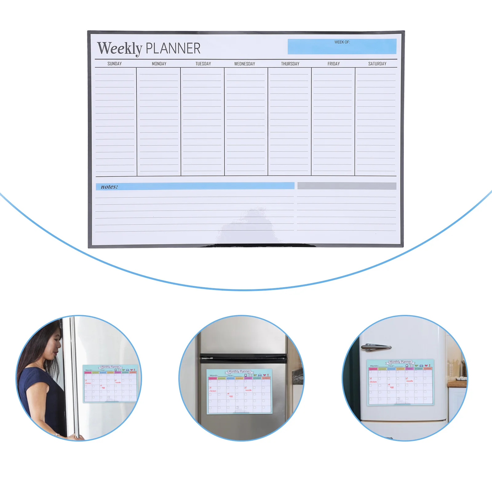 1pc Magnetic Message Board For Refrigerator Erasable Weekly Planner Removable Sticker Fridge Note Board Home Schedule Tool