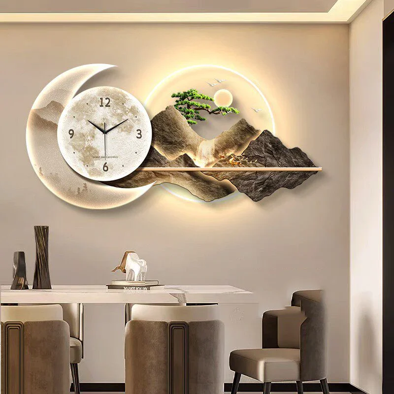 A*-Design Luminous Wall Watch Xenomorph Chinese Style Interior Fashion Digital Clock Wall Aesthetic Led Home Decoration./