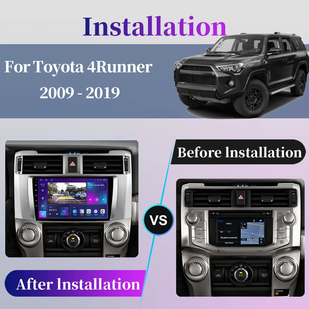 For Toyota 4Runner 2009-2019 4 Runner Android Car Radio Multimedia Video Player Navigation GPS Carplay Touch Screen Auto Stereo