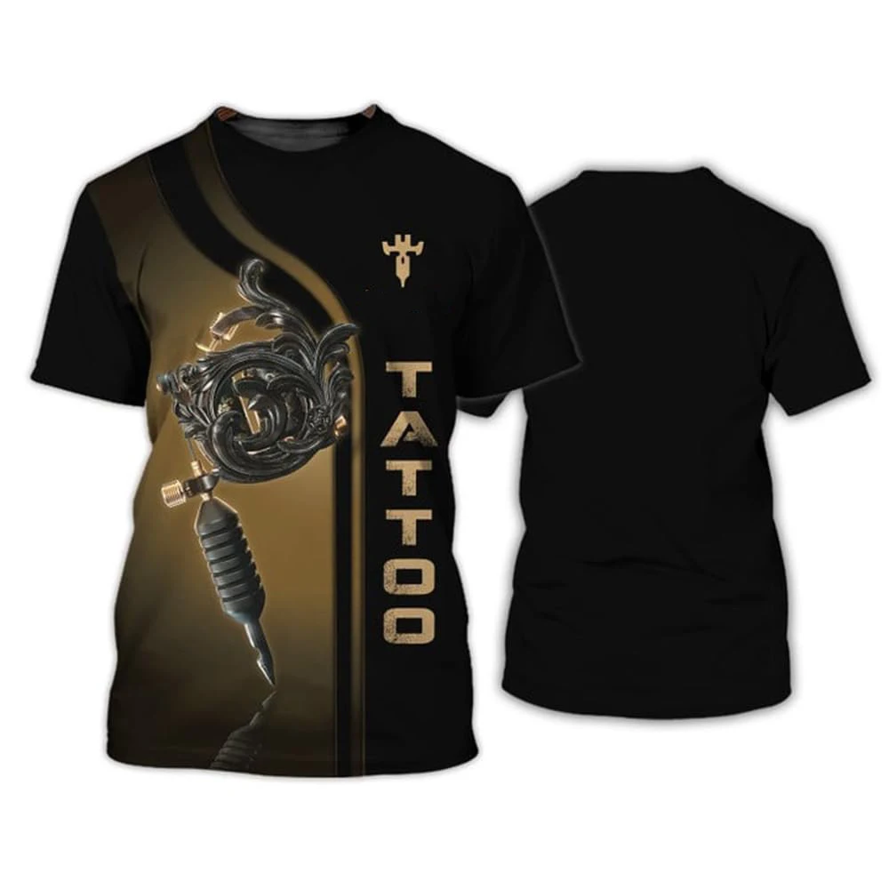 Tattoo Shop Work Uniforms Trend 3D Print Tattoo Artist T-shirt Casual Plus Size Unisex Tees Top Summer Street Youth Man Clothing