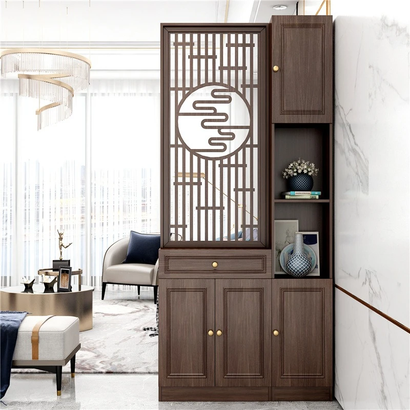 New Chinese entrance hall cabinet solid wood partition screen