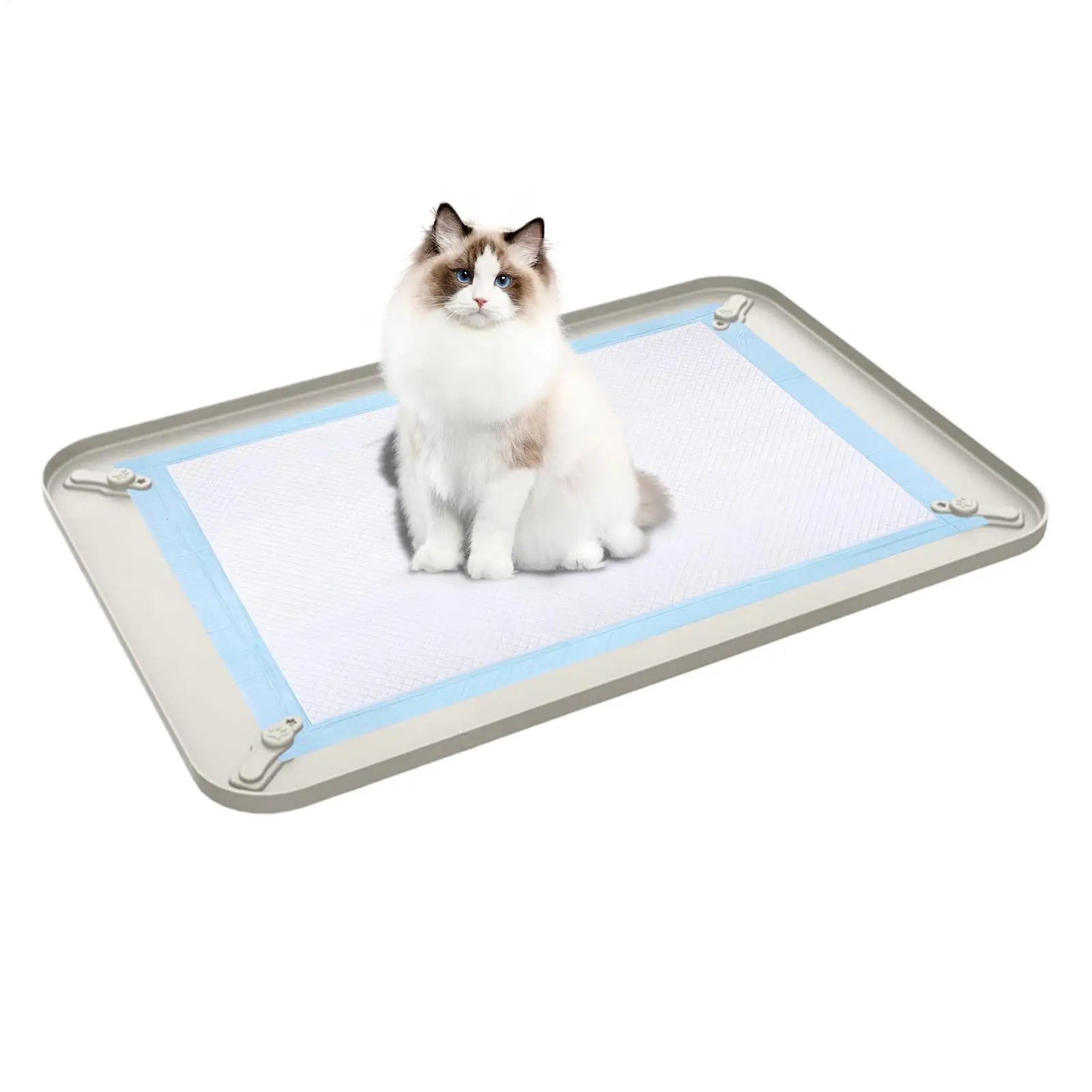 

Dog Potty Tray High Edge Silicone Spillproof Non-Slip Indoor Puppy Pee Pad Holder for Home Dorm Apartment Bedroom Living Room