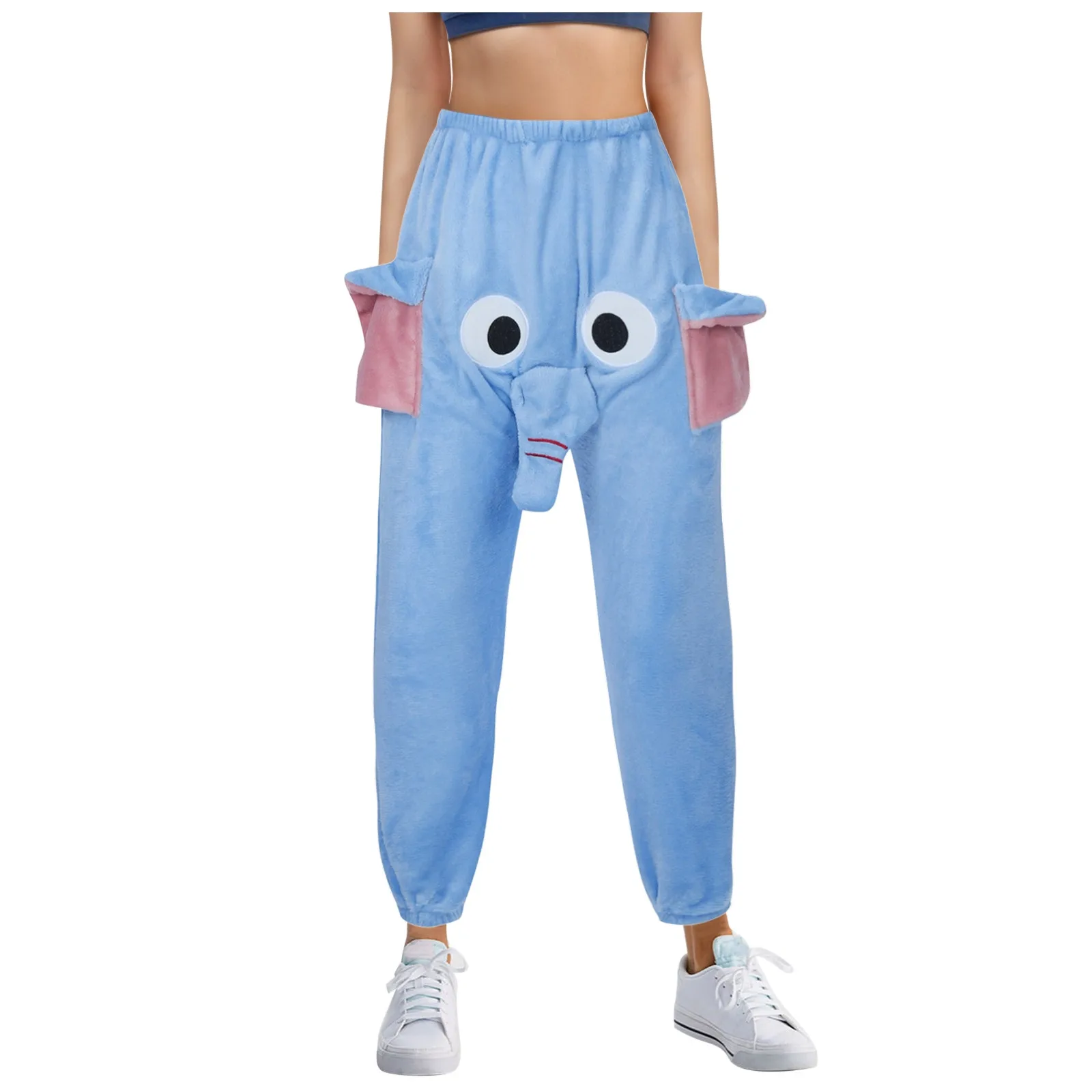 Women Funny Elephant Pajama Pants Novelty Humorous Winter Sleepwear Pants Valentine\'s Gift For Women Animal Theme Sleepwear Pj