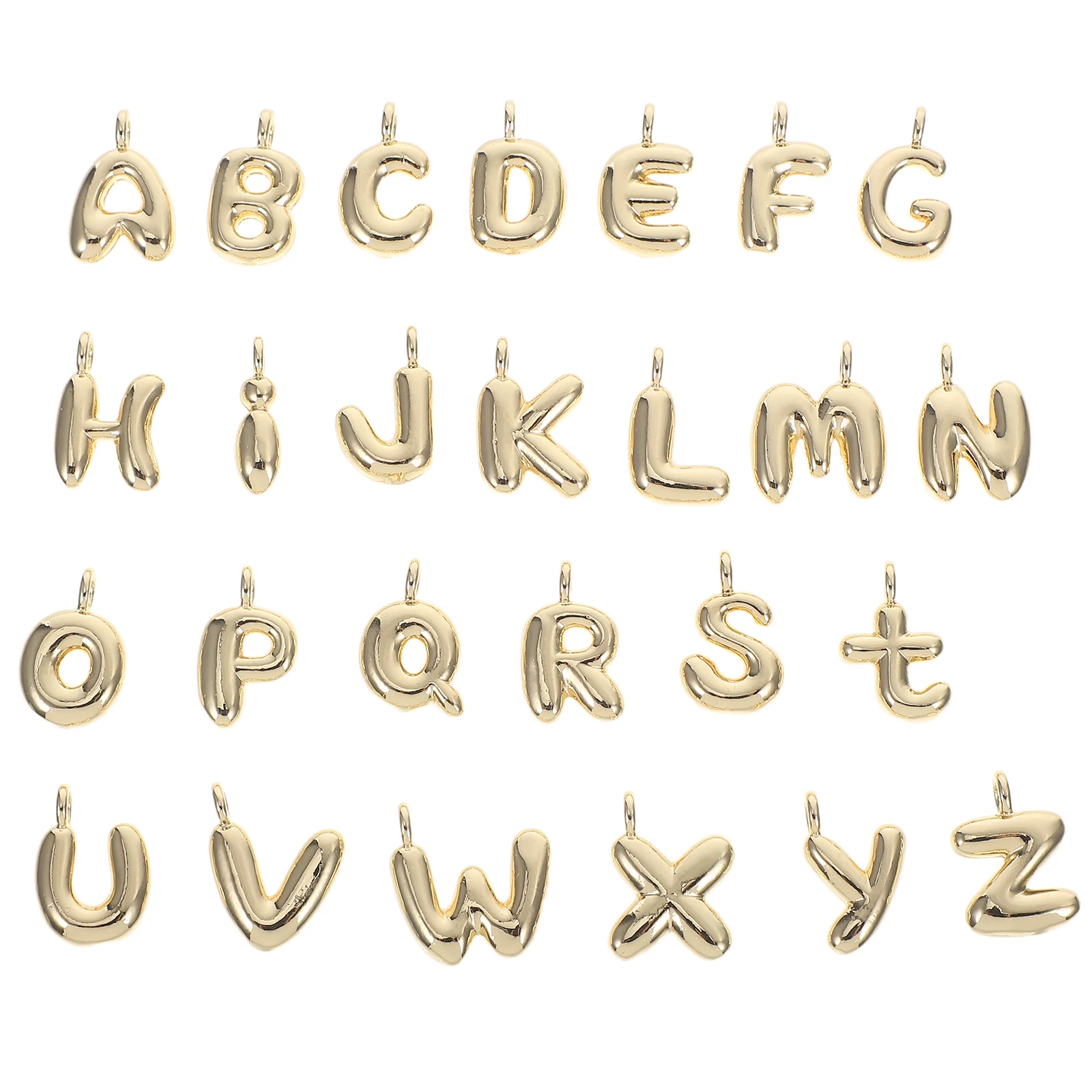 

26 pcs Gold Plated Alphabet Charms Letter Pendant Necklace Dainty Initial Jewelry Cute Name Charm Trendy Women Fashion