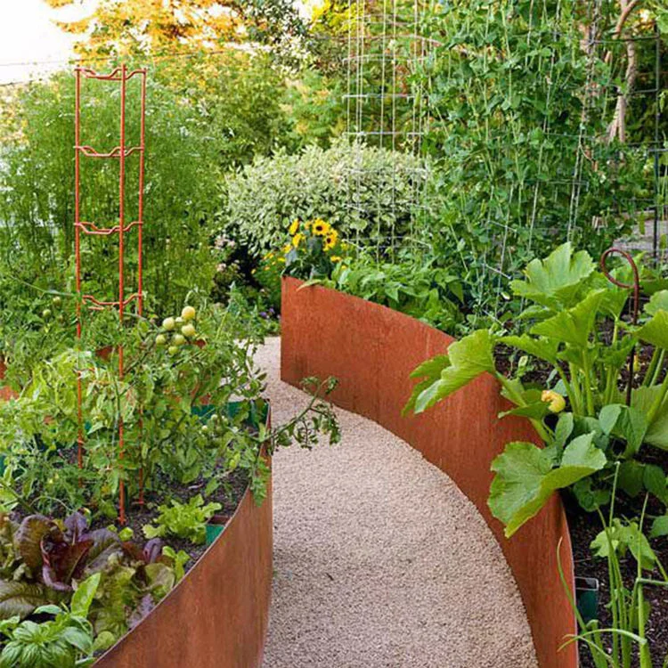

Corten Steel Raised Garden Bed for Vegetable Flower Planter Edge