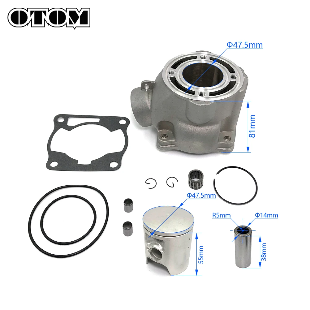 OTOM Motorcycle 47.5mm Cylinder Piston Rings Gasket Kit For YAMAHA YZ80 YZ85 2002-2014 Motocross Scooter ATV Moped Big Bore Part