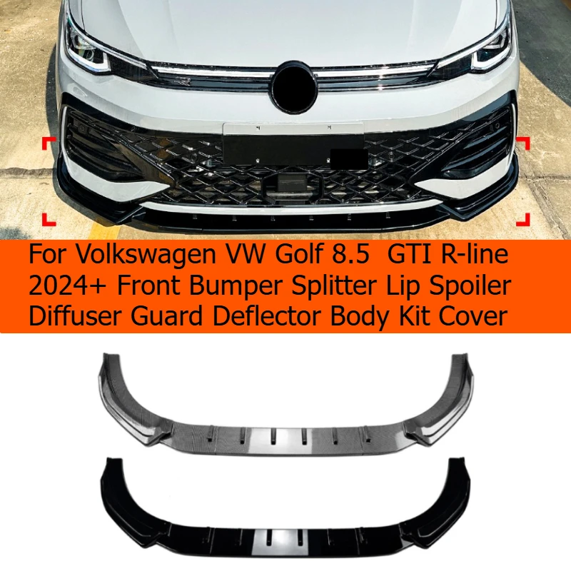 

For Volkswagen VW Golf 8.5 GTI R-line 2024+ Front Bumper Splitter Lip Spoiler Diffuser Guard Deflector Body Kit Cover