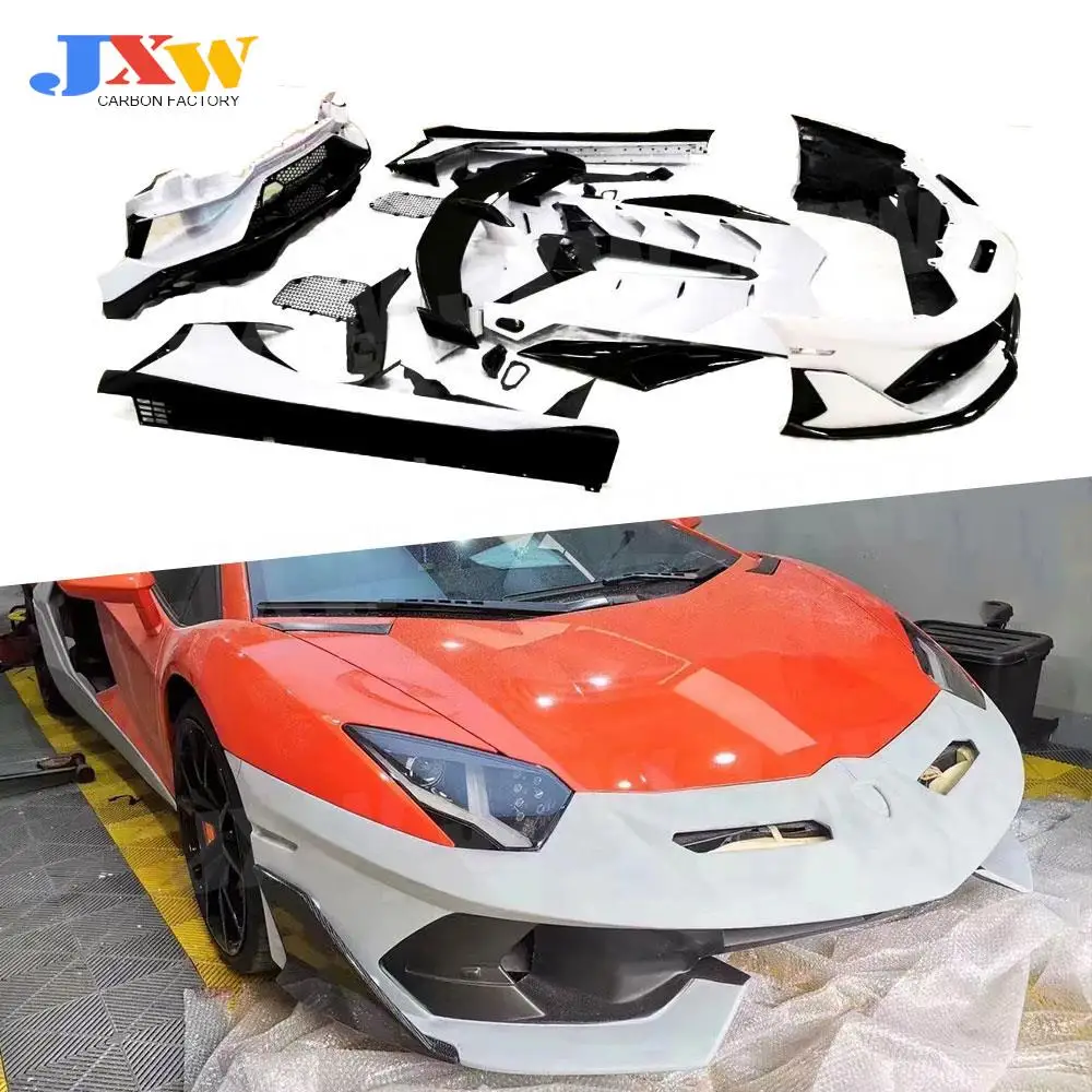 Dry Carbon fiber FRP Front Lip Rear Diffuser Spoiler Side Skirts Bumper Guard case For Lamborghini LP700 SVJ Body Kit