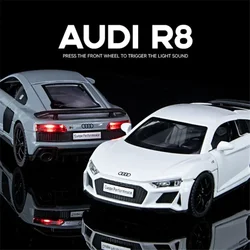 1:32 AUDI R8 V10 SPYDER Plus  Alloy Sports Car Model Diecasts Metal Toy Racing Car Model Simulation Sound and Light Kids Gift