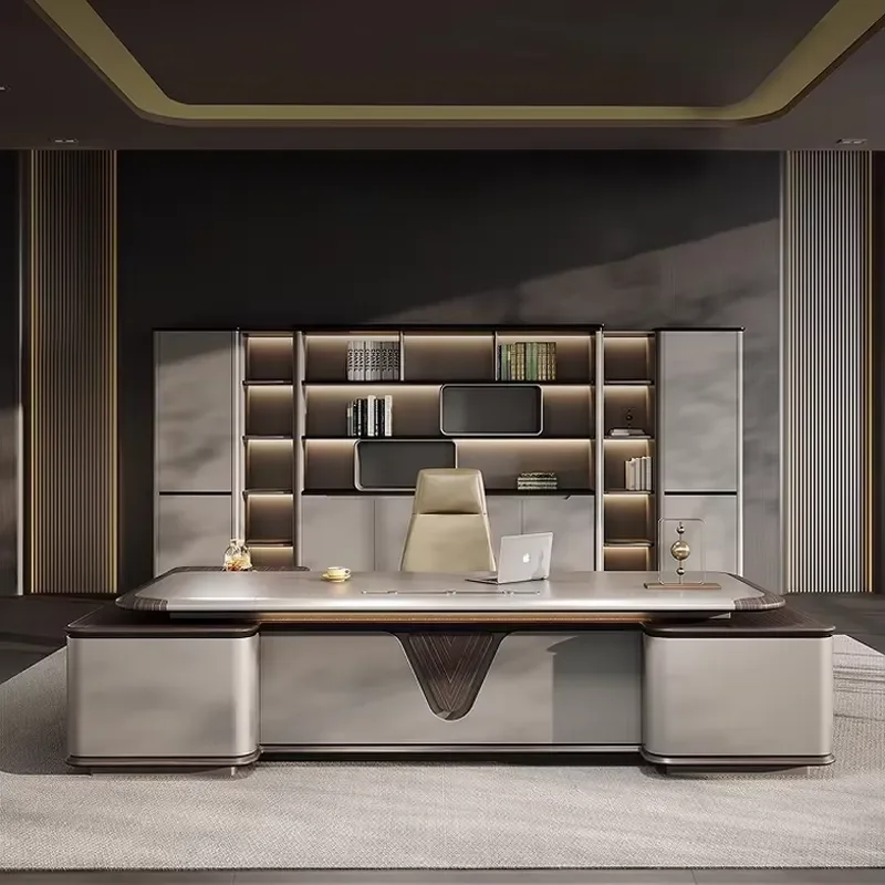 Modern Executive Desk Luxury Boss Office Furniture CEO Table Large Computer Workstation Home Study Writing Desk