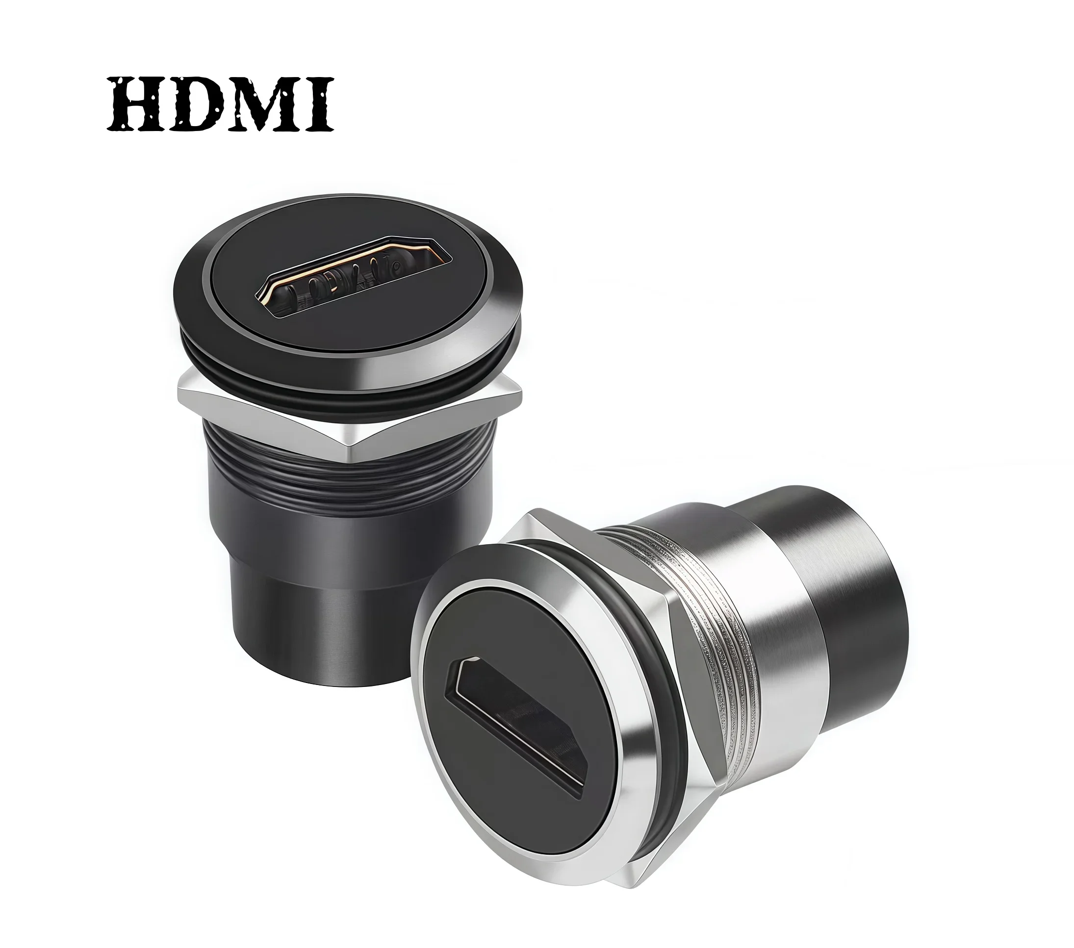 1Pcs Metal Round Socket Module D Type RJ45 Straight Through Network USB2.0 USB3.0 Connector Panel Mounting HDMI CAT6