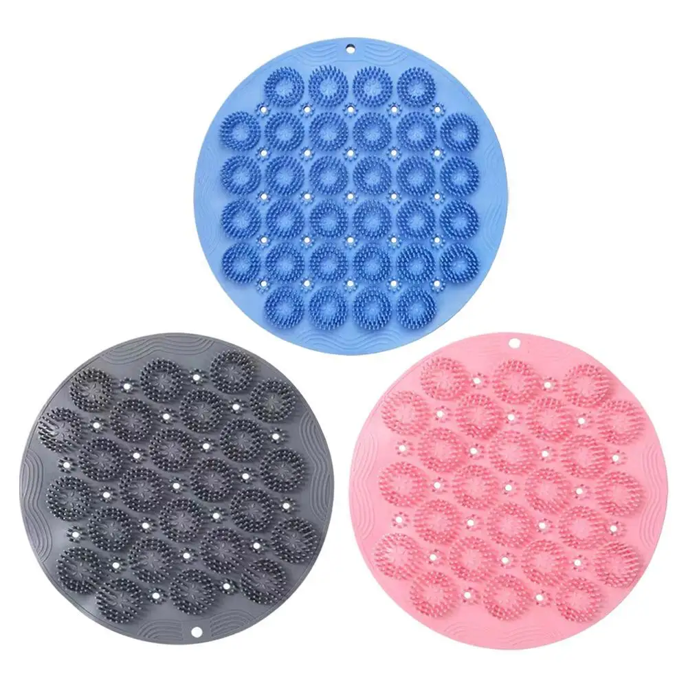 

New Foot Scrub Pad Bathroom Bath Brush Multi Functional Foot Massage Pad Anti Slip Foot Mat Silicone Bath Brush Massage set