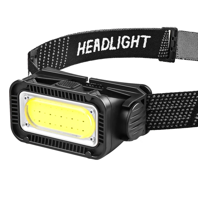 Led Headlamp Built in 18650 Battery COB Head Lamp Flashlight Headlight Running White & Red Lighting Hiking Camping Lantern Bulb