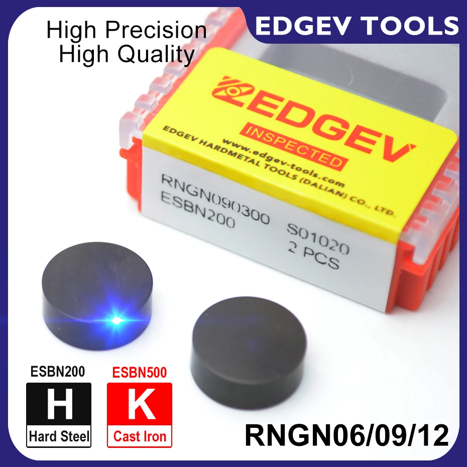 EDGEV Round PCBN CBN Insert RNMN0603 RNMN0903 RNMN0904 RNMN1203 RNMN120400 Plate Rolls Brake Disk CNC Lathe Turning Tool Cutter