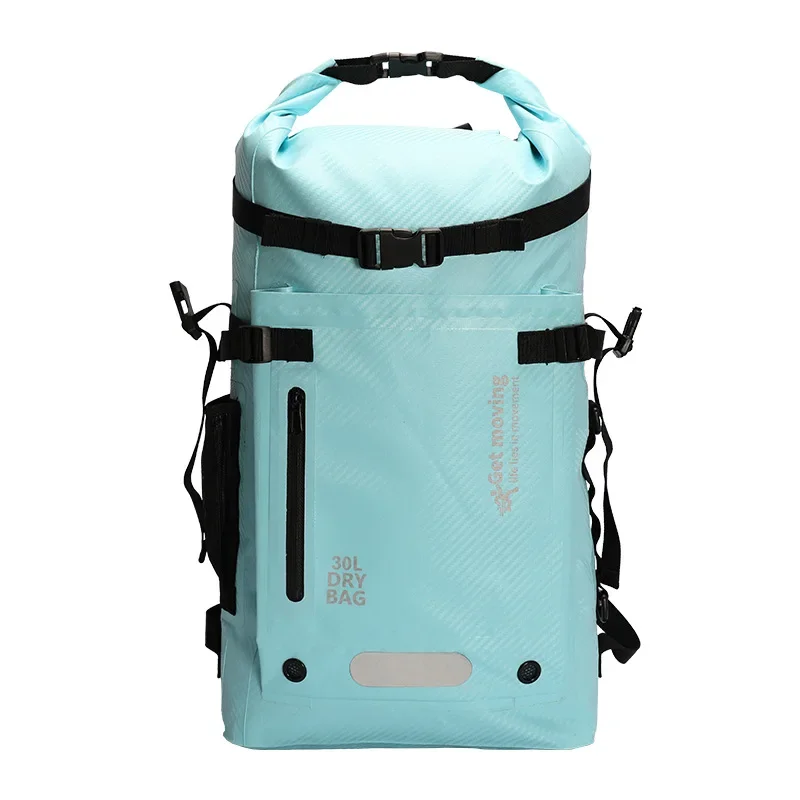 30L Waterproof Backpack Large Capacity Heavy Duty Roll-Top Closure Dry Bag for Diving Fins and Diving Material Swimming Bag