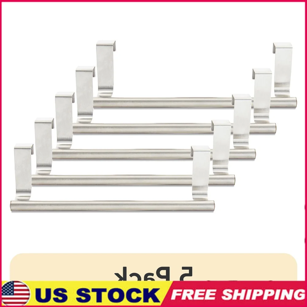 

5 упаковок, держатель для полотенец, прочная вешалка для полотенец из матовой нержавеющей стали, простая установка, современный органайзер для ванной комнаты 9