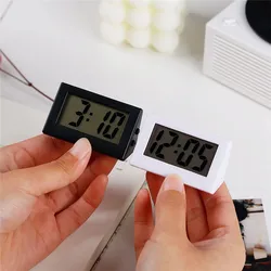 Mini Small Car Desk Digital Clock Watch Gauges Mini Digital LCD Screen Travel Electronic Clock For Home Office Desktop Clocks