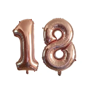 Balloon number, gold, silver, black, blue, red, happy Birthday Party Decoration Supplies, 32 6 Main Sales Decoration Blue and Gold Party - №5