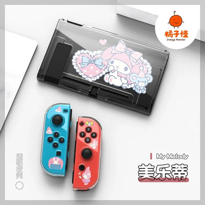 Sanrio Hello Kitty Kuromi Soft Case Joycon Protective Shell Cover for Nintendo Switch NS OLED Console Crystal Cases Accessories