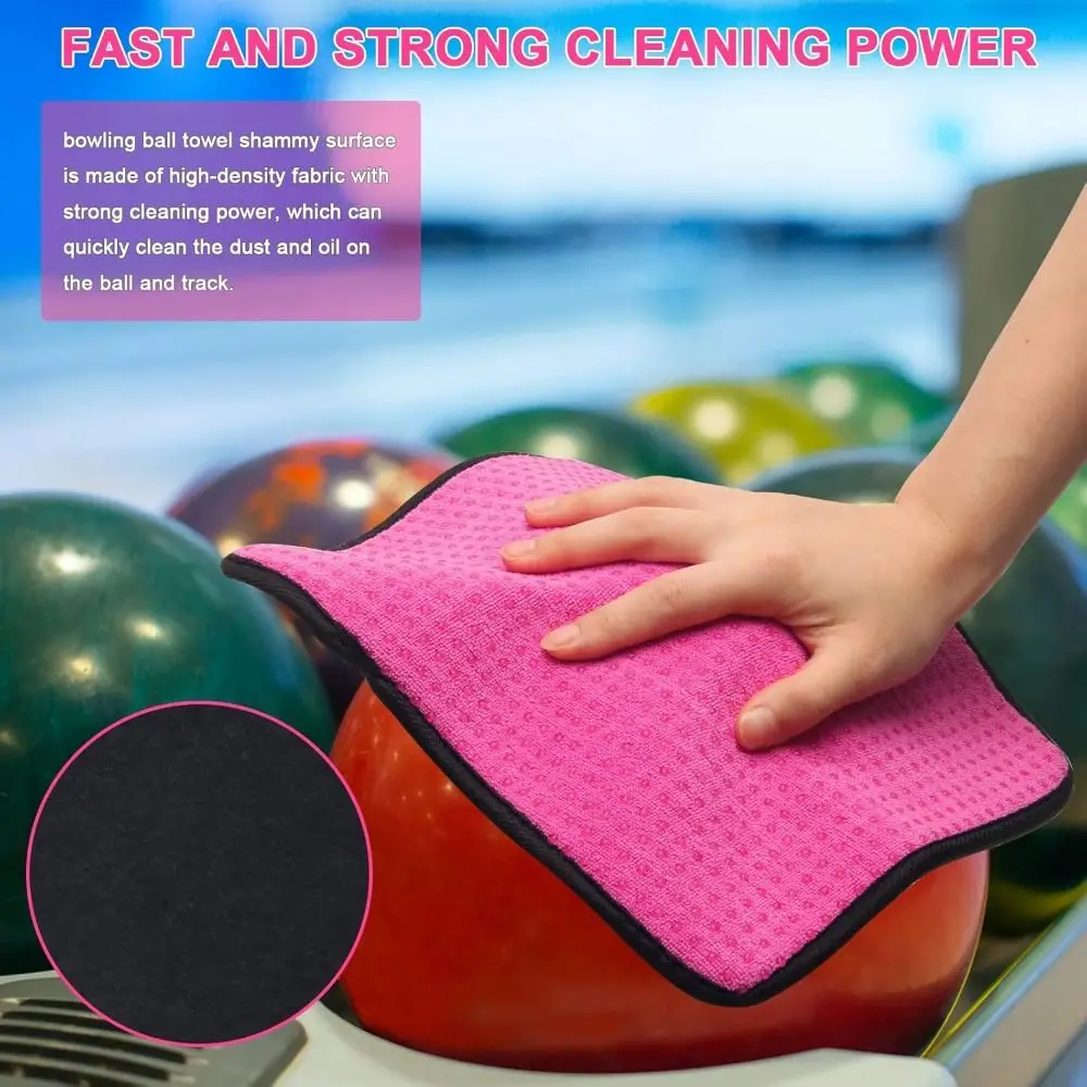 Dirt Removal Bowling Ball Towel Double Sided Absorbent Bowling Ball Shammy Reusable Microfiber Bowling Ball Pad