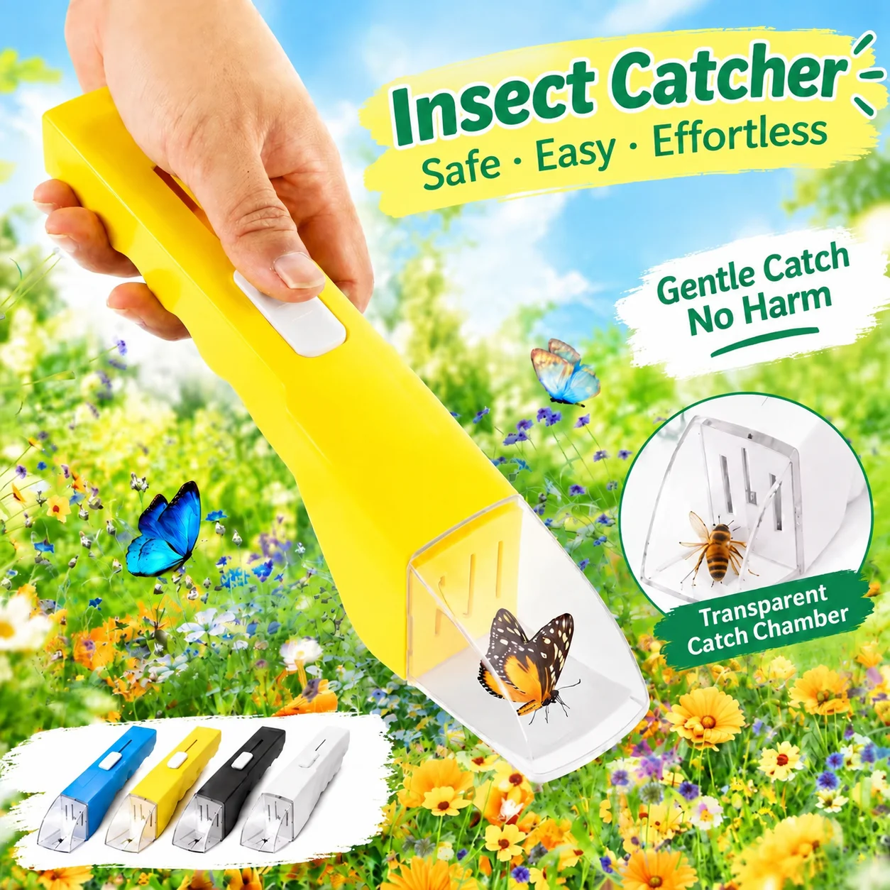Bug Catcher- Quick Release Insect Catching Tool with Clear Window Contactless Small Animals Catcher Nature Exploration Tool
