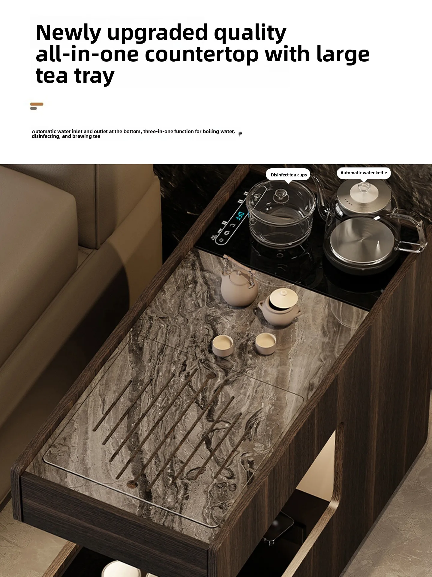 LH minimalist removable sofa side tea cabinet rock slab side cabinet living room tea table
