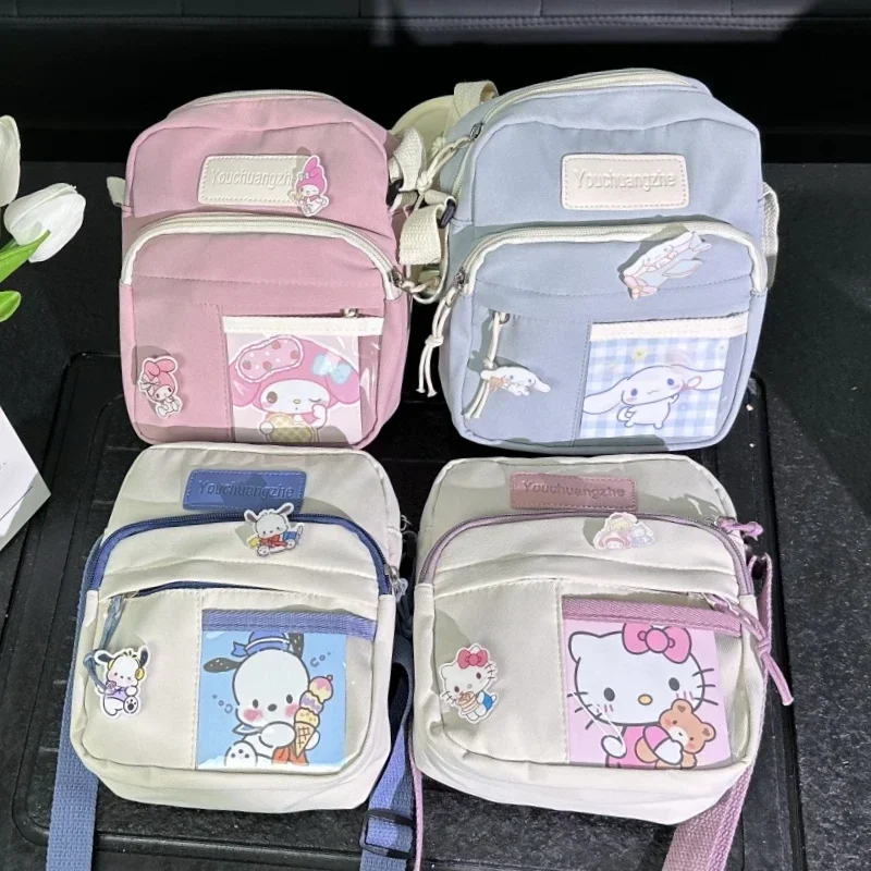 New Sanrio Original Kawaii My Melody Cinnamoroll Postman Canvas Bag Cartoon Pochacco Casual Fashion Shoulder Bag Holiday Gift