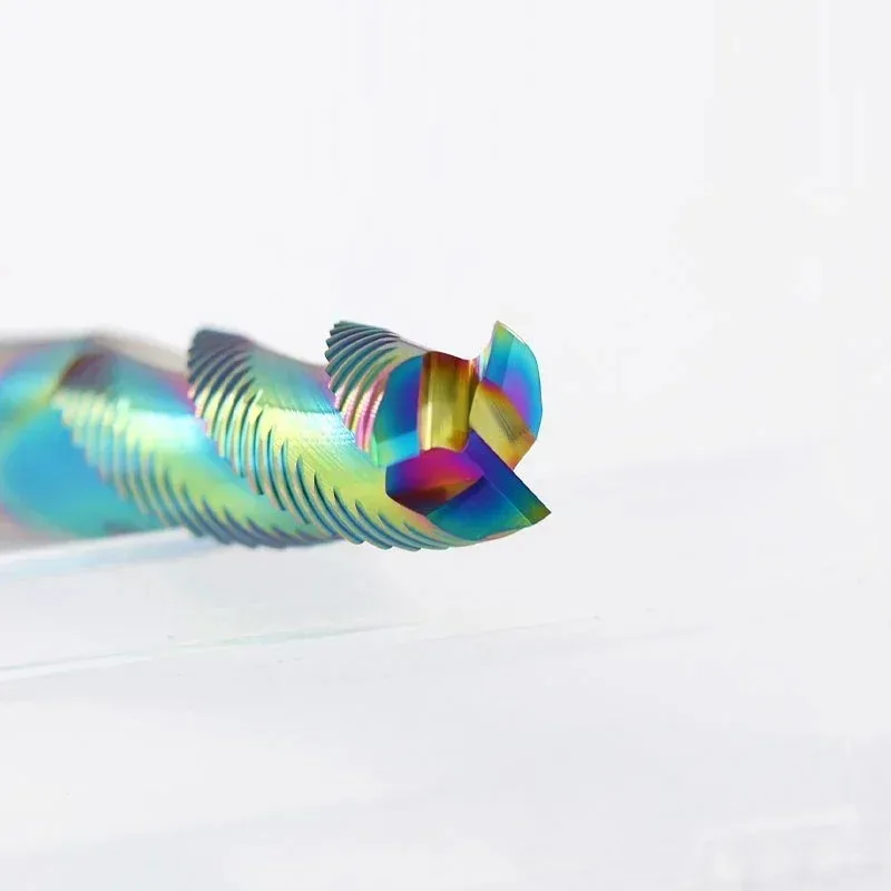 HRC60 Colorful Coated Roughing End Mill Solid Carbide 3 Flutes for Aluminum CNC Machining