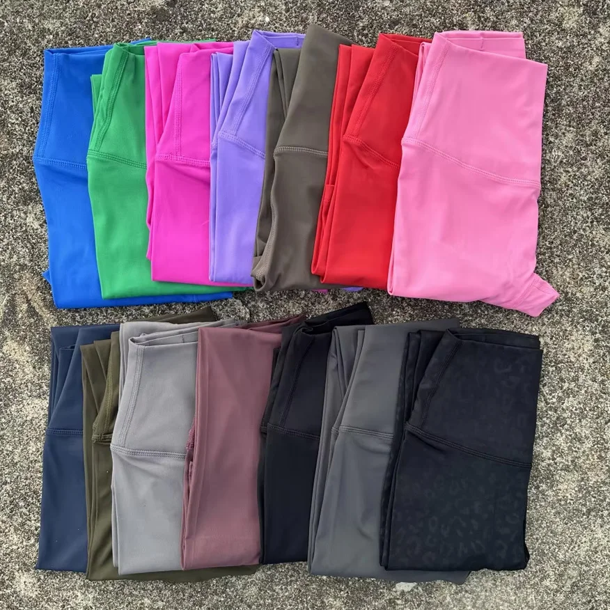 Solid Color Back Waist Pocket High Waist Fitness Yoga Legging soft Women Sport Pant Tight Butter Athletic Gym Ankle-Length Pants image 2